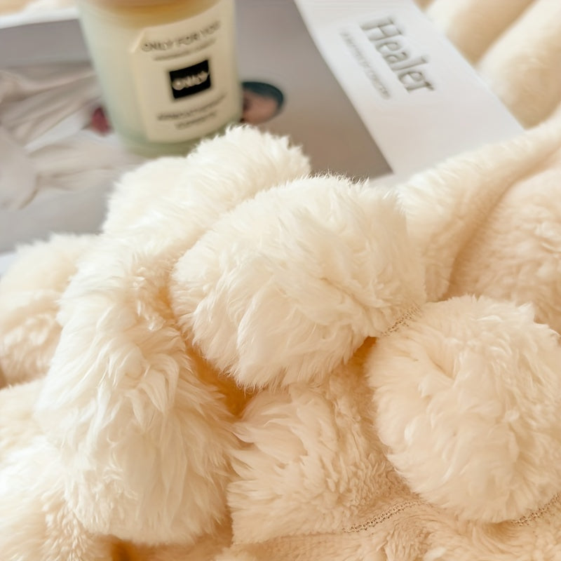 Luxurious Faux Rabbit Fur Throw Blanket - Soft, Warm & Cozy for Couch, Bed, Office, and Travel - Versatile All-Season Gift, Christmas present